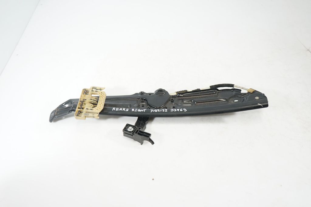 Rear door window regulator with motor