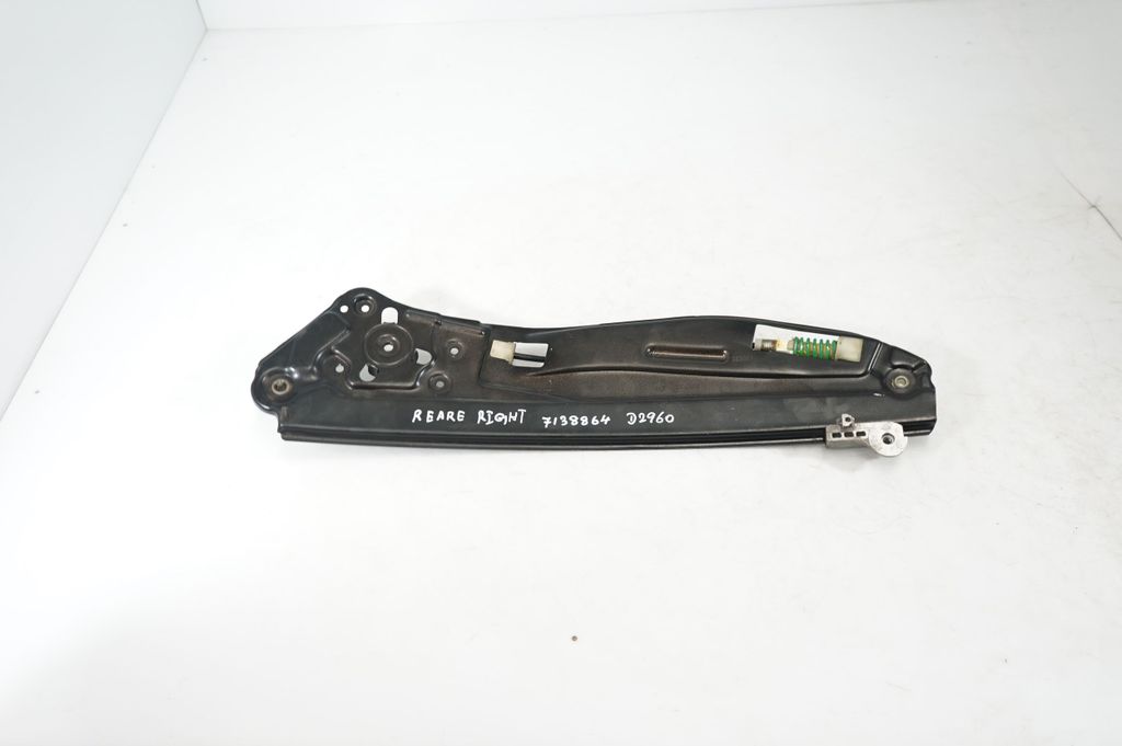 Rear door window regulator with motor