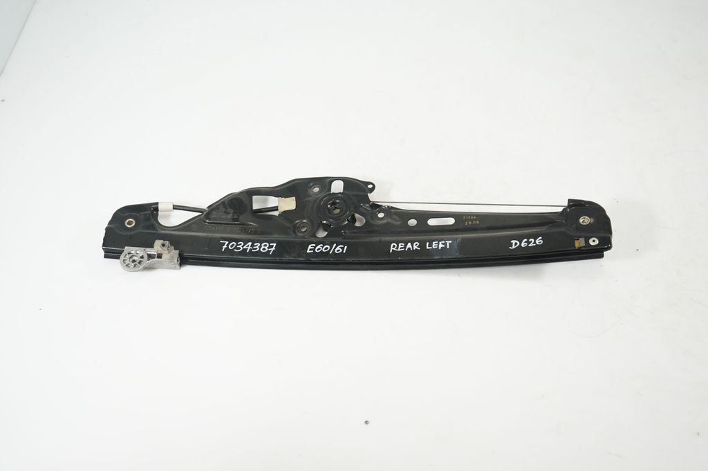 Rear door window regulator with motor