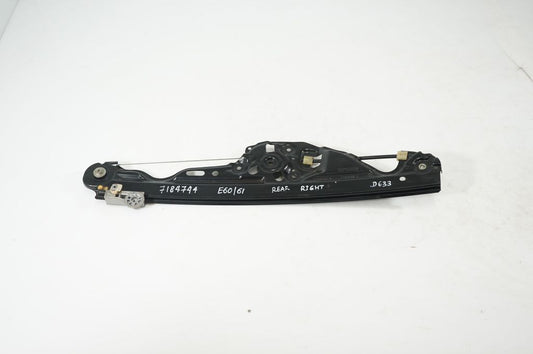 Rear door window regulator with motor