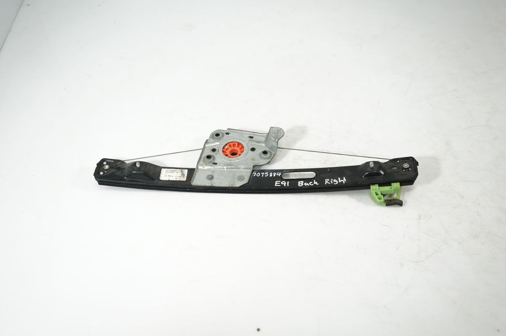 Rear door window regulator with motor