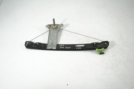 Rear door window regulator with motor