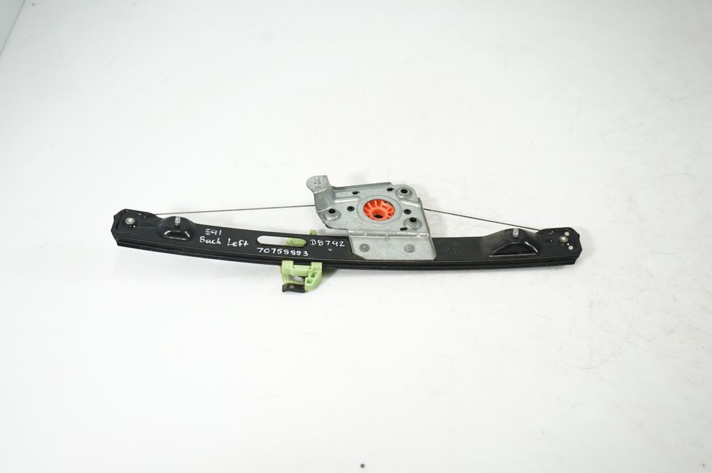 Rear door window regulator with motor
