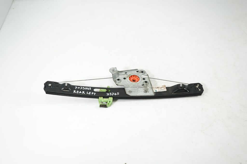 Rear door window regulator with motor