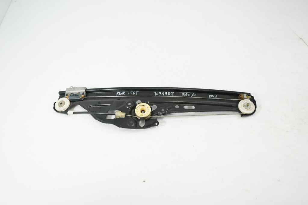 Rear door window regulator with motor